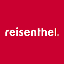 Das Logo von Reisenthel steht auf rotem Grund.