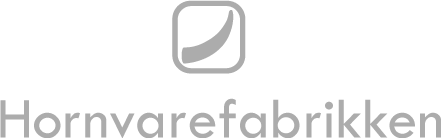 Ein schwarz-weißes Logo für Hornvarefabrikken