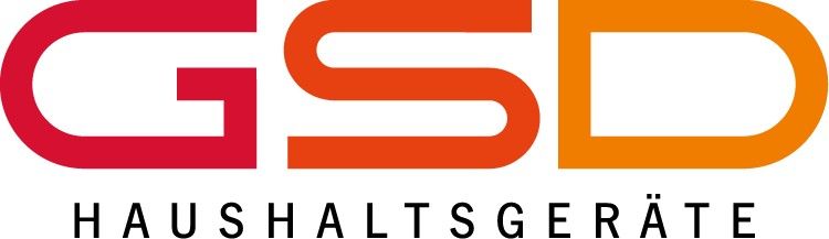 Das Logo von GSD Haushaltsgeräte ist rot und orange