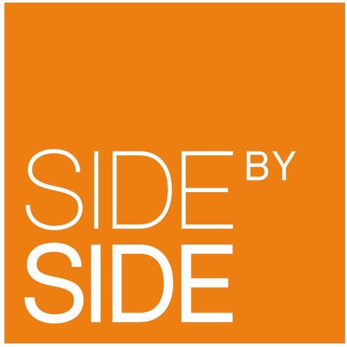 Ein orange-weißes Logo für Side by Side