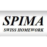 Das Logo von Spima Swiss Homework ist schwarz-weiss.