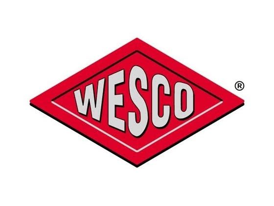 Ein rotes Wesco-Logo auf weißem Hintergrund
