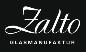 A black and white logo for zalto glasmanufaktur