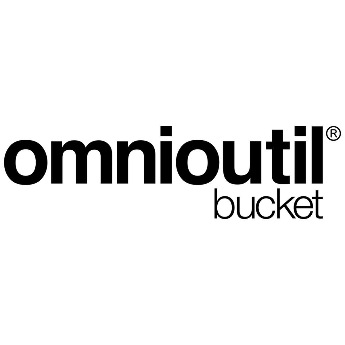 Das Omnitool-Eimer-Logo ist schwarzweiß auf weißem Hintergrund.
