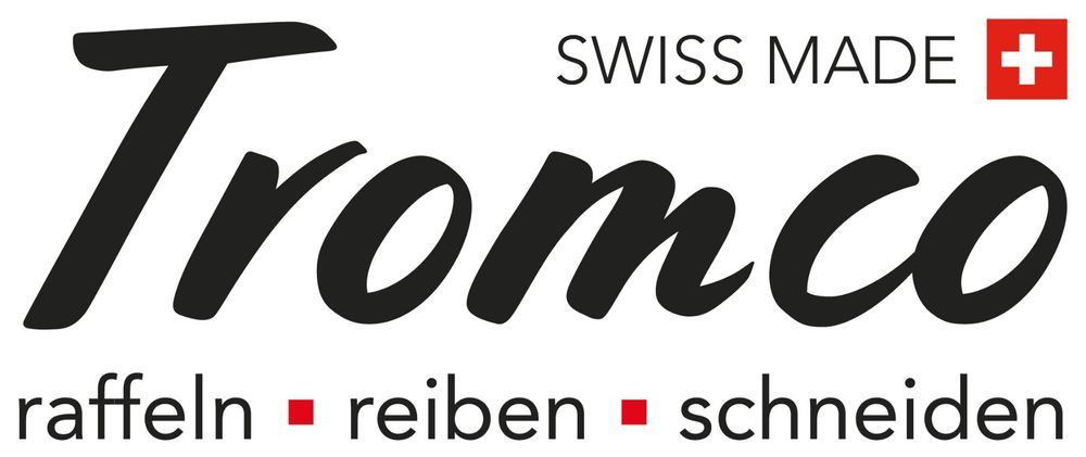 Ein schwarz-weißes Logo für Tromco Swiss Made