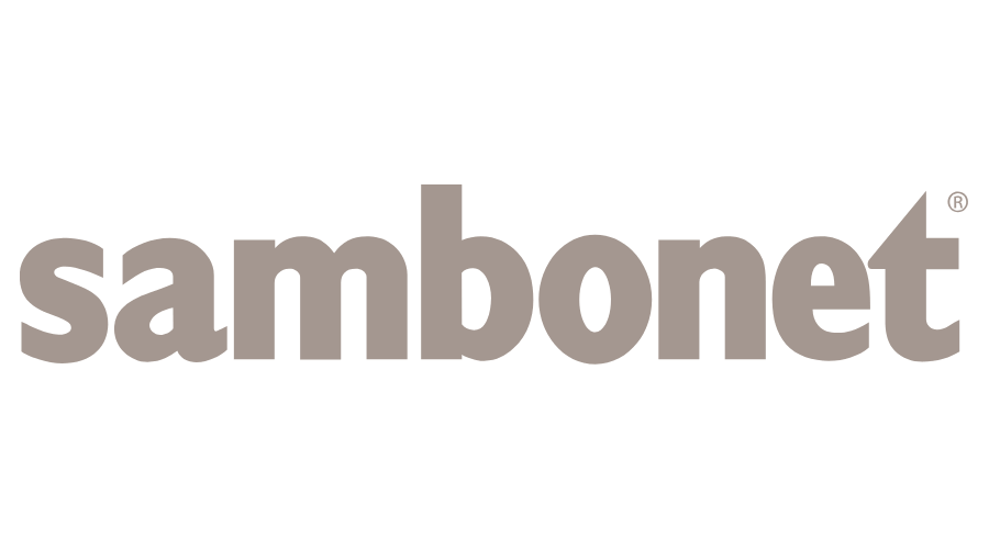 Ein Logo für eine Firma namens Sambonet auf weißem Hintergrund.