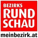 Ein rot-weißes Logo für ein Unternehmen namens Rundschau.