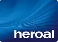 Heroal Unternehmenslogo auf blauem Hintergrund