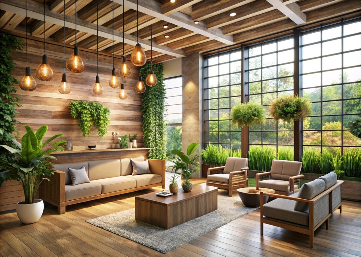 Es una sala con muchas ventanas y plantas.