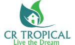 CR Tropical logo with teal and green leaf house icon and the slogan “Live the Dream”