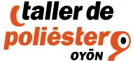 Logo for "taller de poli&eacute;ster OY&Oacute;N" in orange and black.