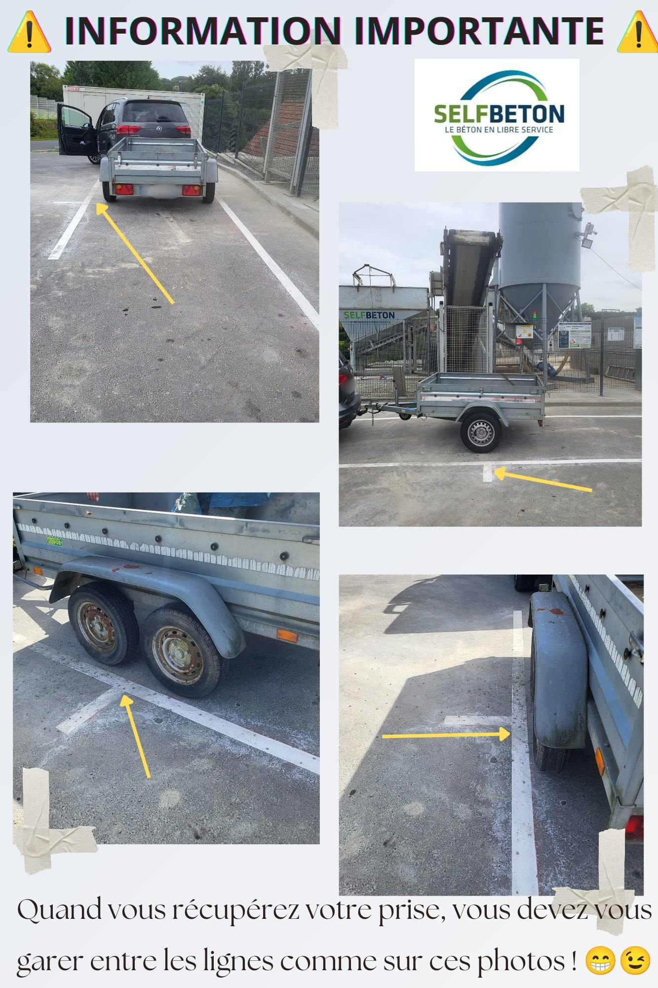 Marquage au sol pour la récupération de béton