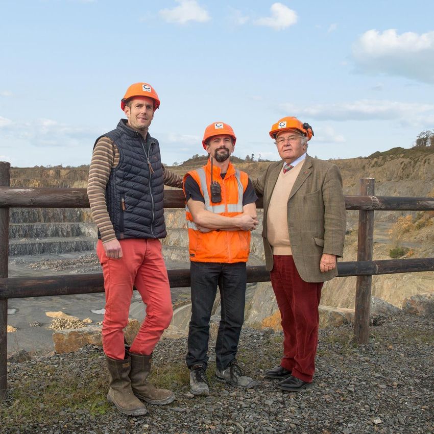 Nos trois directeurs à côté de la carrière de Vaubadon