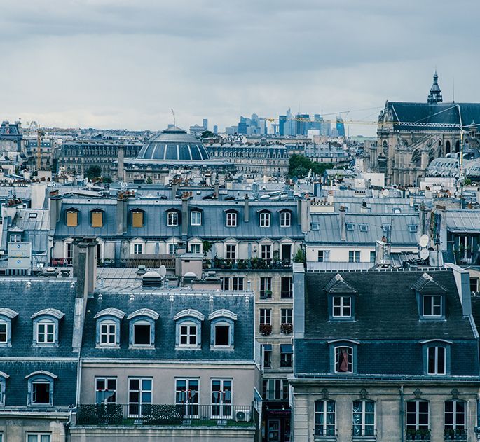 Bâtiments immobiliers, vue sur les toits