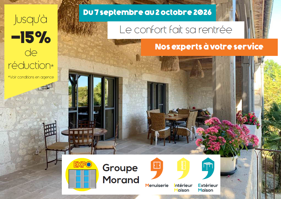 Jusqu'à -15% de réduction (voir conditions en agence) du 7 septembre au 2 octobre 2026. Le confort fait sa rentrée. Nos experts à votre service.