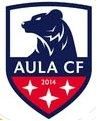 Logotipo del equipo de fútbol AULA CF: Silueta de un oso azul sobre 