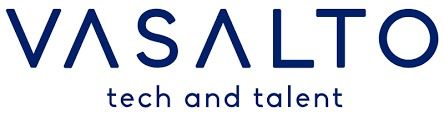 Logotipo de VASALTO tech and talent en azul marino.
