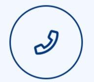Blaues Telefonsymbol in einem blauen Kreis.