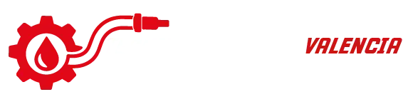 Logotipo de surtidor de gasolina rojo y la palabra &ldquo;Valencia&rdquo; en rojo sobre fondo blanco.