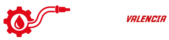 Logotipo de surtidor de gasolina rojo y la palabra &ldquo;Valencia&rdquo; en rojo sobre fondo blanco.