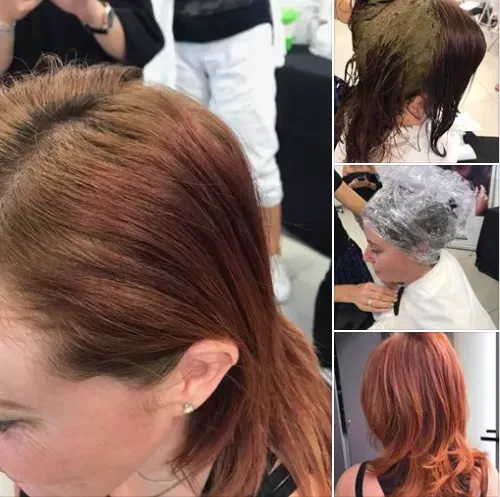 Avant, pendant et après colorations