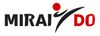 Logo für Mirai Do, mit schwarzem Text und einem roten Kreis/einer roten Figur.
