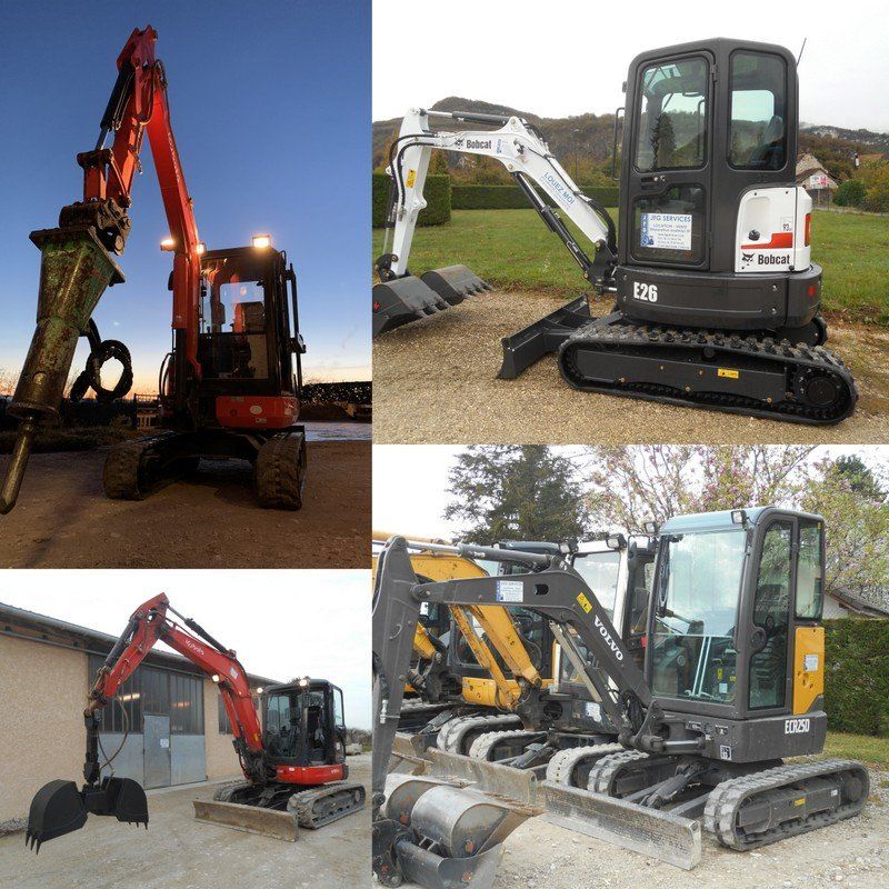 Mini-pelles de 1 t à 8 t et Accessoires