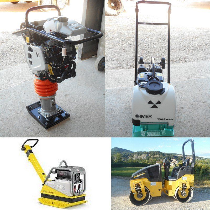 Rouleaux, plaques vibrantes, pilonneuses