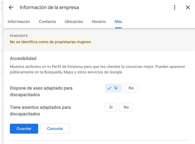 atributos Google my business