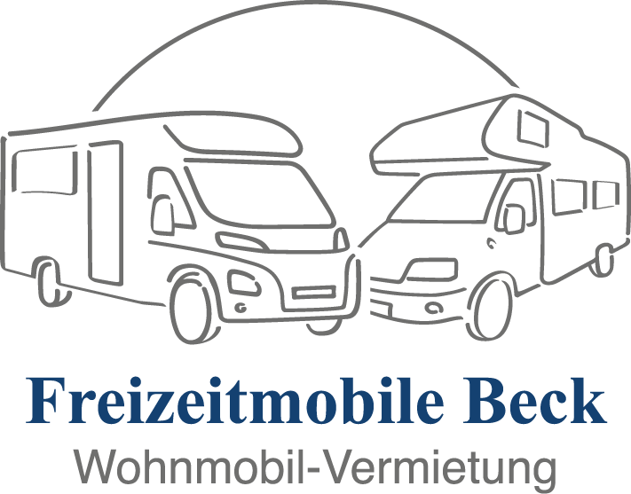 Das Logo von Freizeitmobile Beck ist eine Zeichnung von zwei Wohnmobilen.