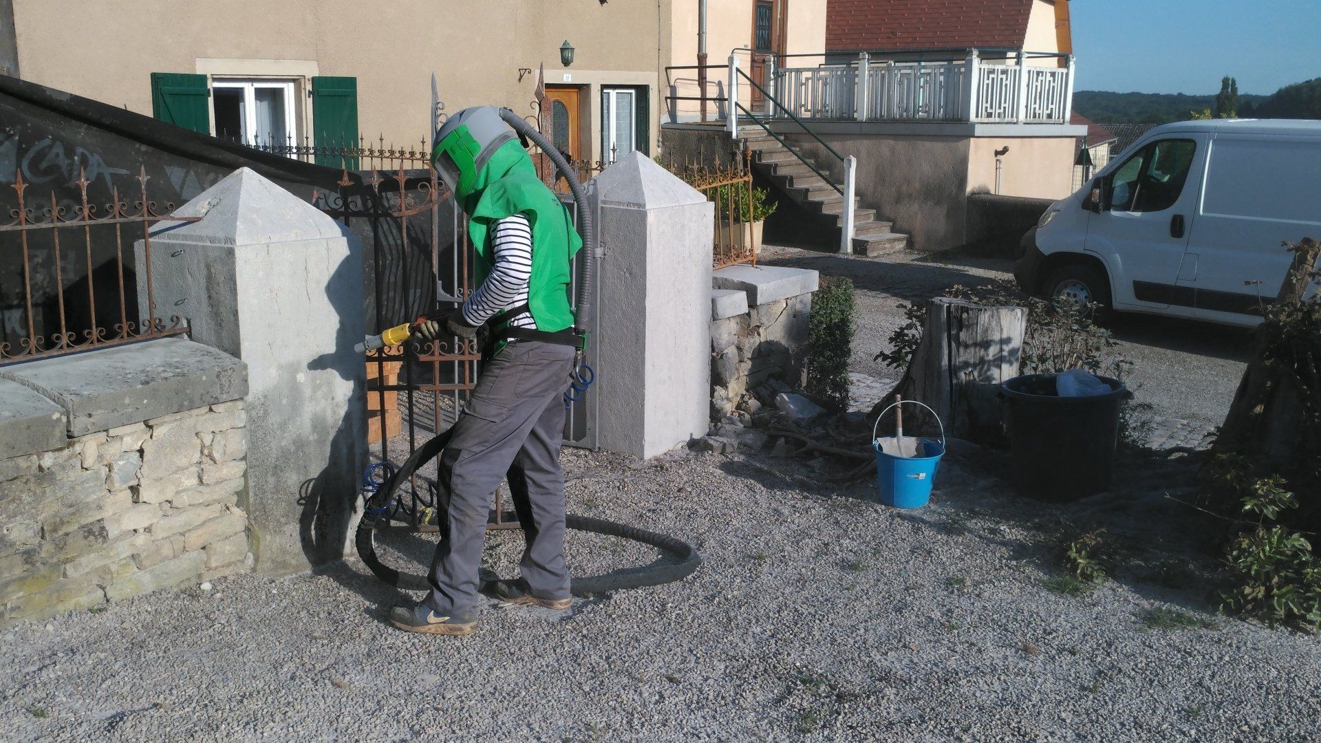 Aérogommage sur pierre