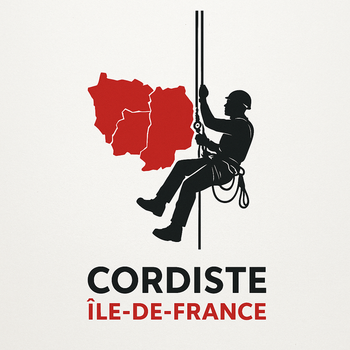 Logo de l'entreprise EBB avec silhouette d'un cordiste