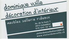Carte de visite - Atelier Dominique Vuille - Colombier Neuchâtel
