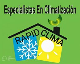 Un logotipo para Rapid Clima con un copo de nieve y un sol.