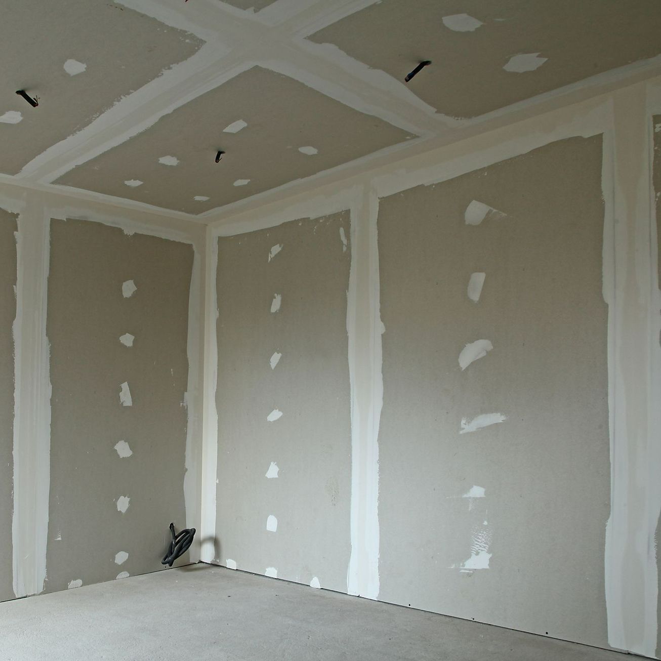 Une cloison avant la couche de peinture