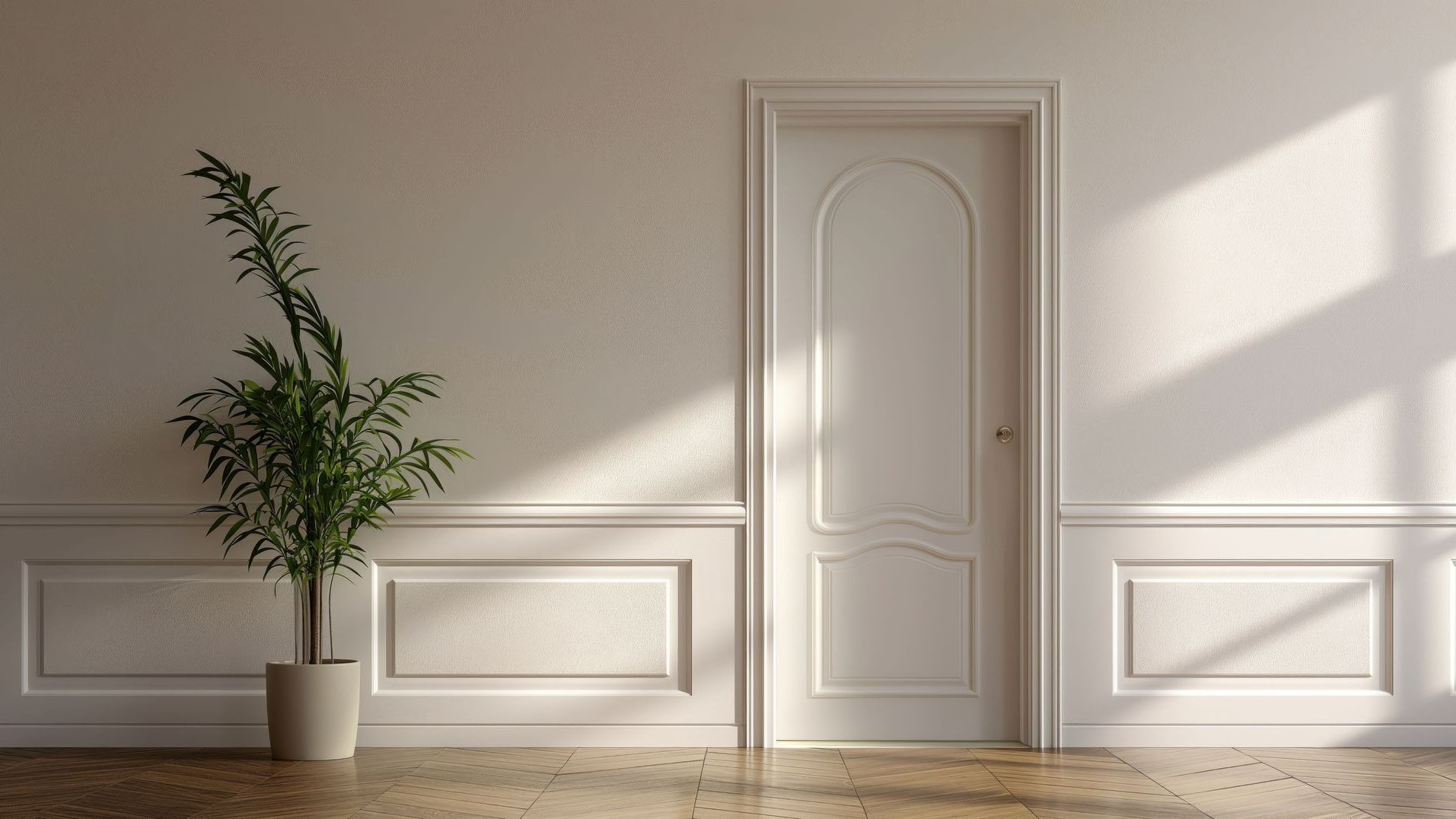 Une porte avec une plante
