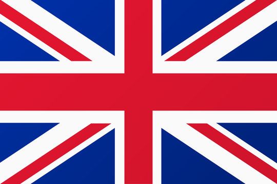 Punainen, valkoinen ja sininen Union Jack -lippu