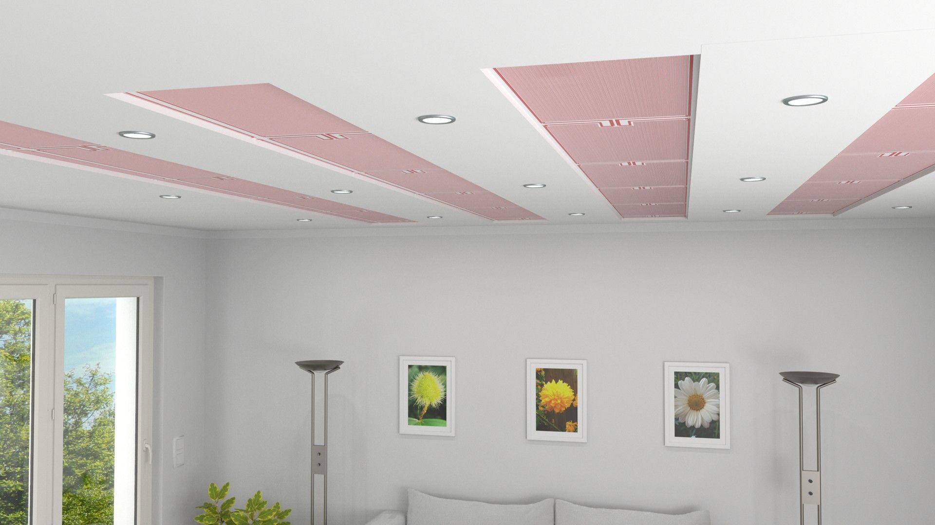 Deckenheizung in einem Flur