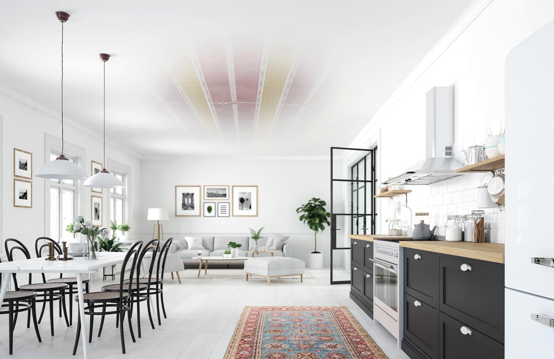 Deckenheizung in einem Esszimmer