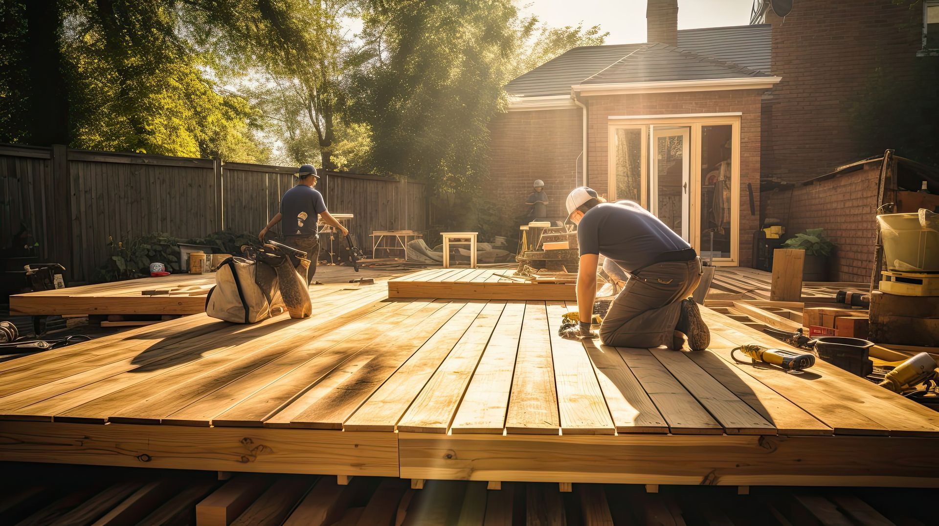 Pose de terrasse en bois
