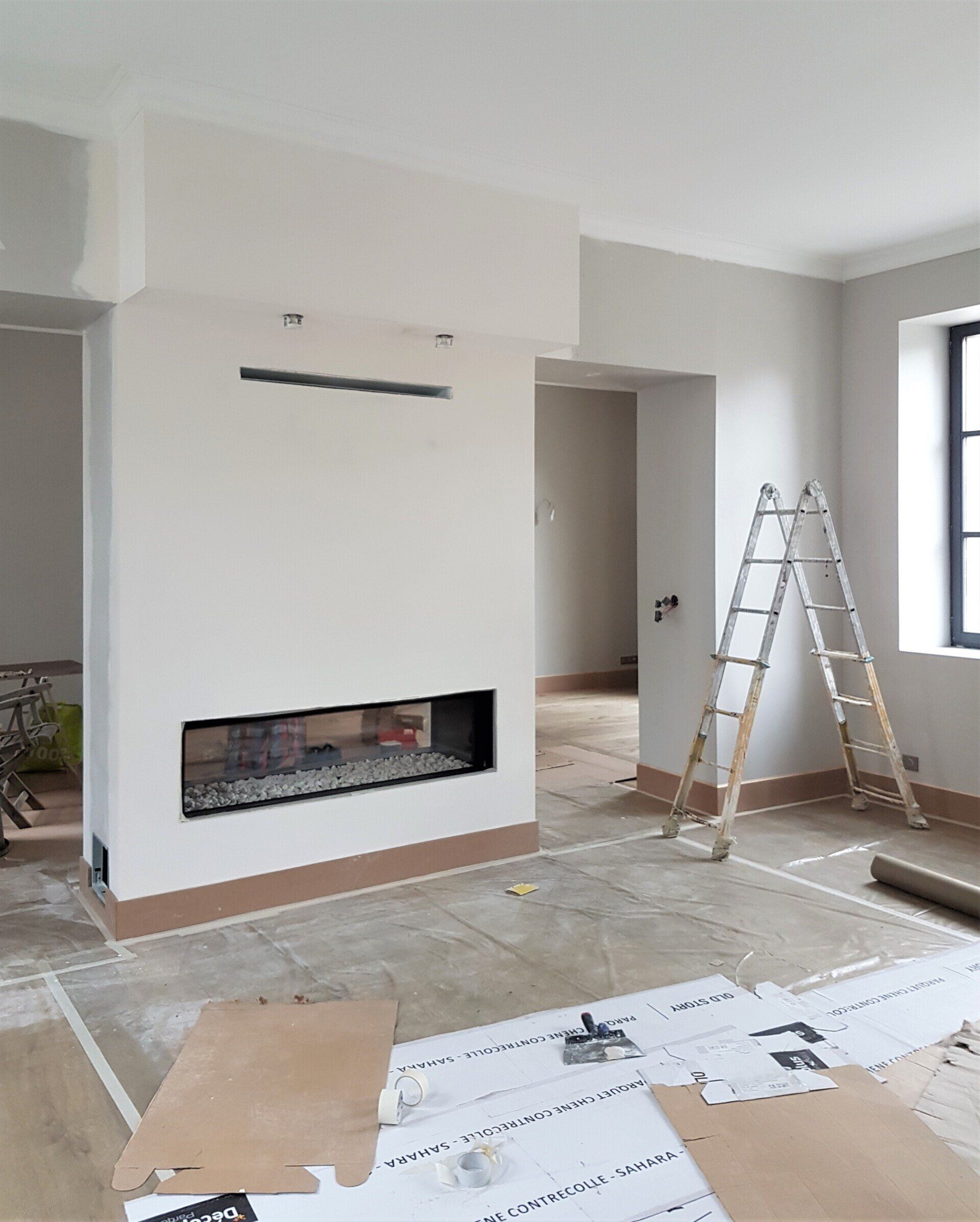 Rénovation salon pendant