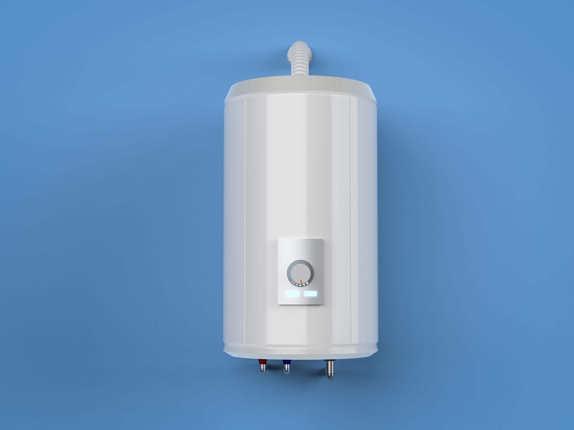 Chauffe eau sur fond bleu