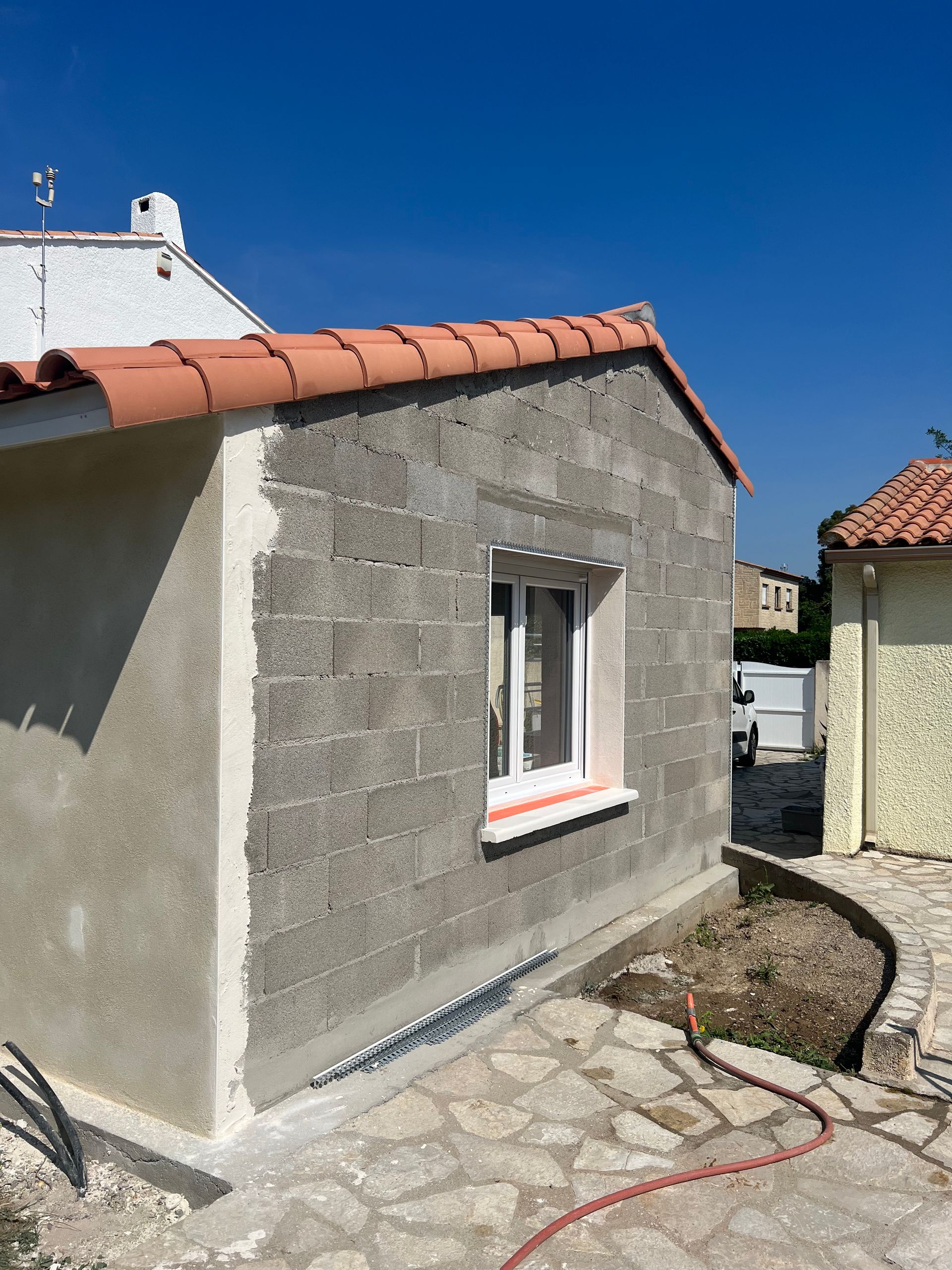 Construction d'un mur en béton