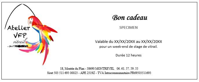 Bon cadeau stage vitrail