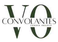 Logotipo: “VO” en verde oscuro; “CONVOLANTES” encima de “VANESA OROZCO” en negro.
