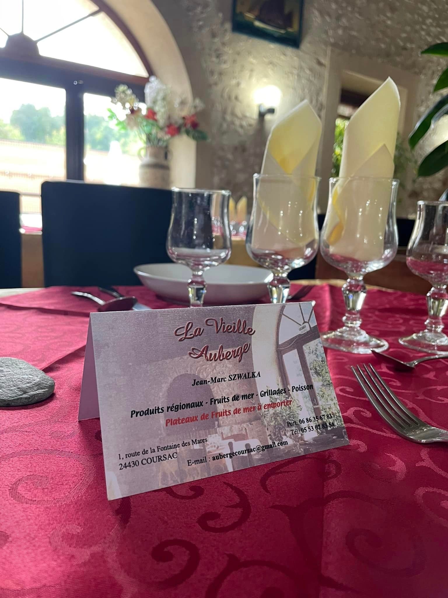 Table avec mot d'accueil