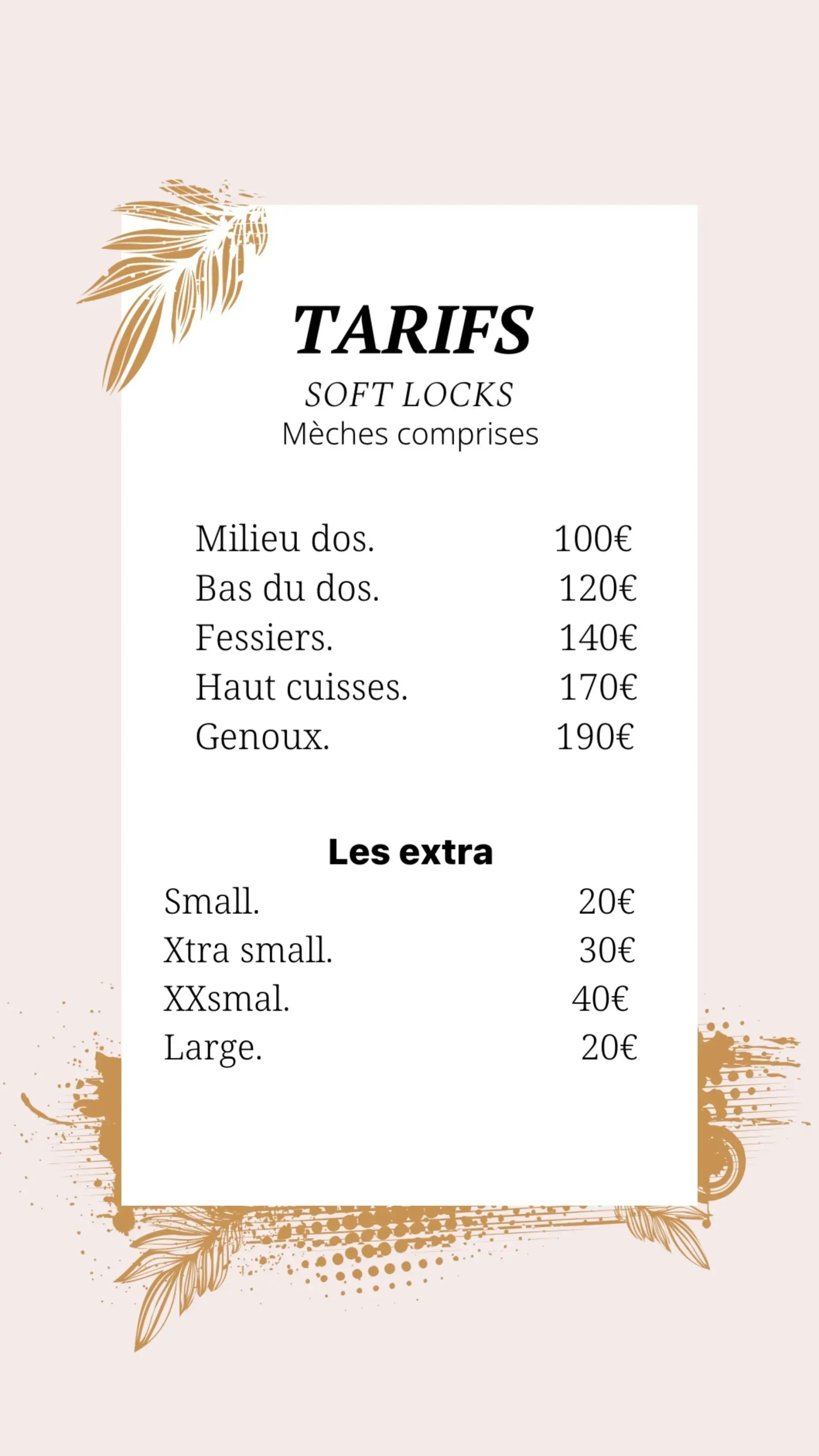 Tarifs soft locks