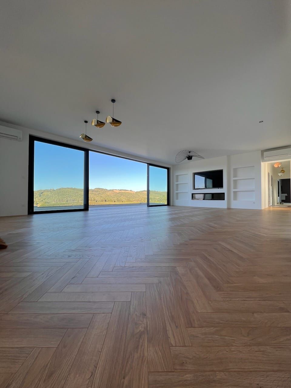 Pose d'un plafond dans un grand salon