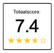 A picture of a total score of 7.4 with four stars.