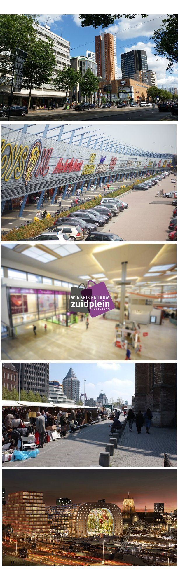 Een collage van afbeeldingen van een stad met veel gebouwen en veel auto's.